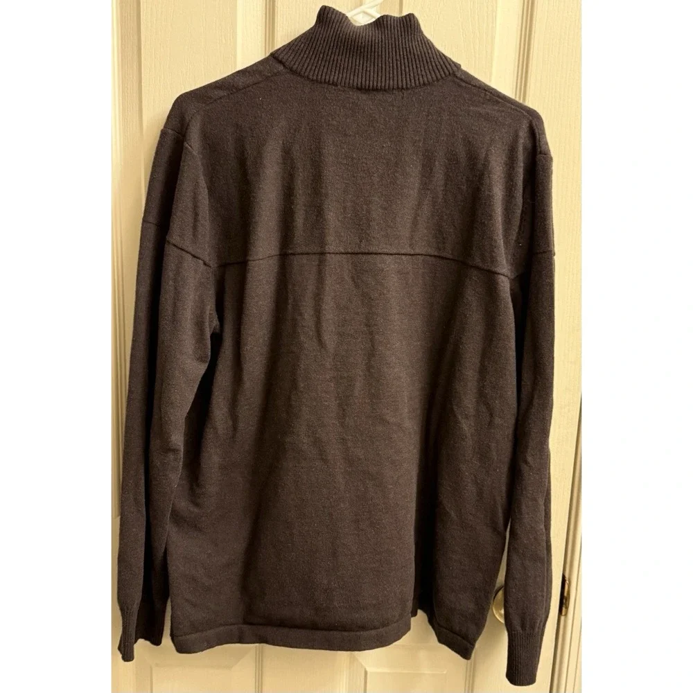 The North Face Brown Cotton Wool blend 1/4 zip pullover sweater‎ Mens Large